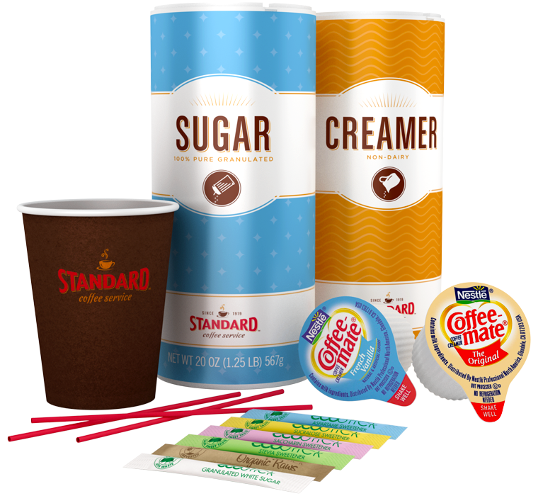 Creamers, sweeteners, cutlery, straws, napkins and more breakroom supplies available for delivery to your office in select cities throughout Nebraska, Kansas, Missouri, Iowa, Illinois, Indiana and Wisconsin